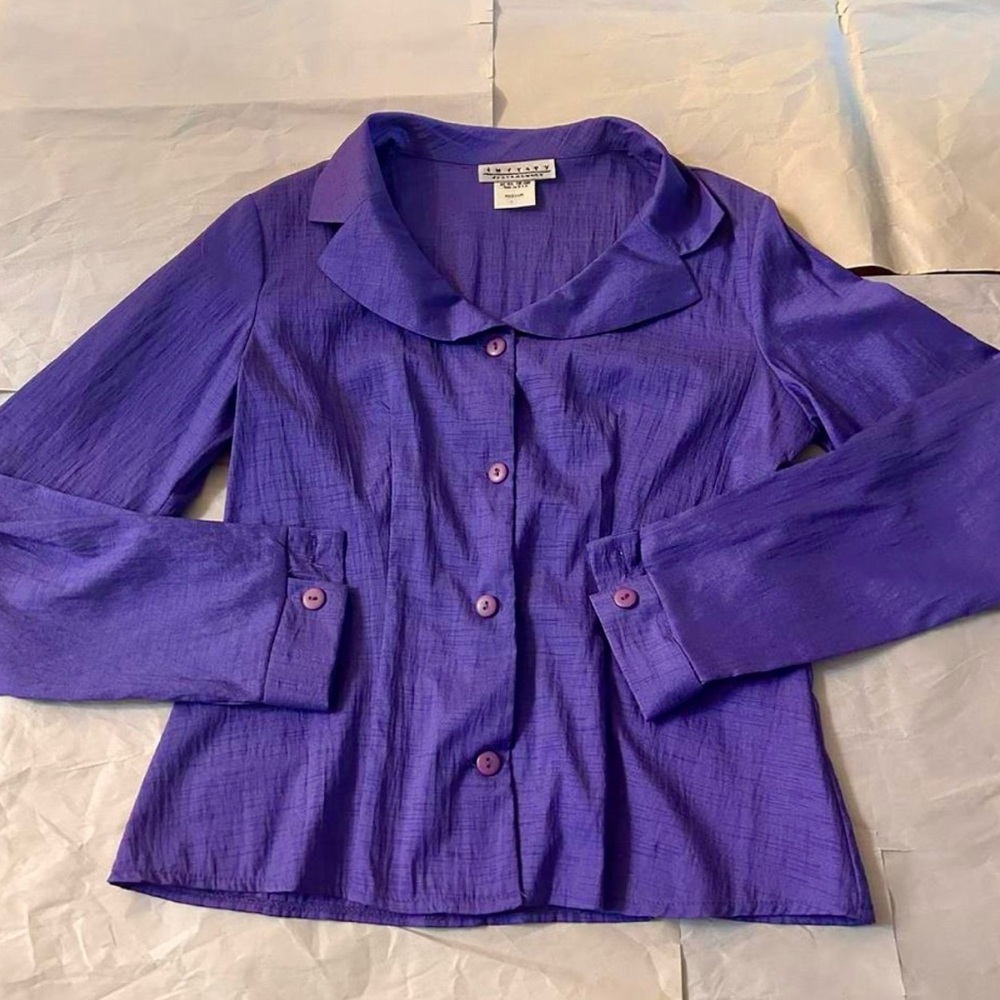 Therapy Vintage Purple Button Down Long sleeve Shirt, M